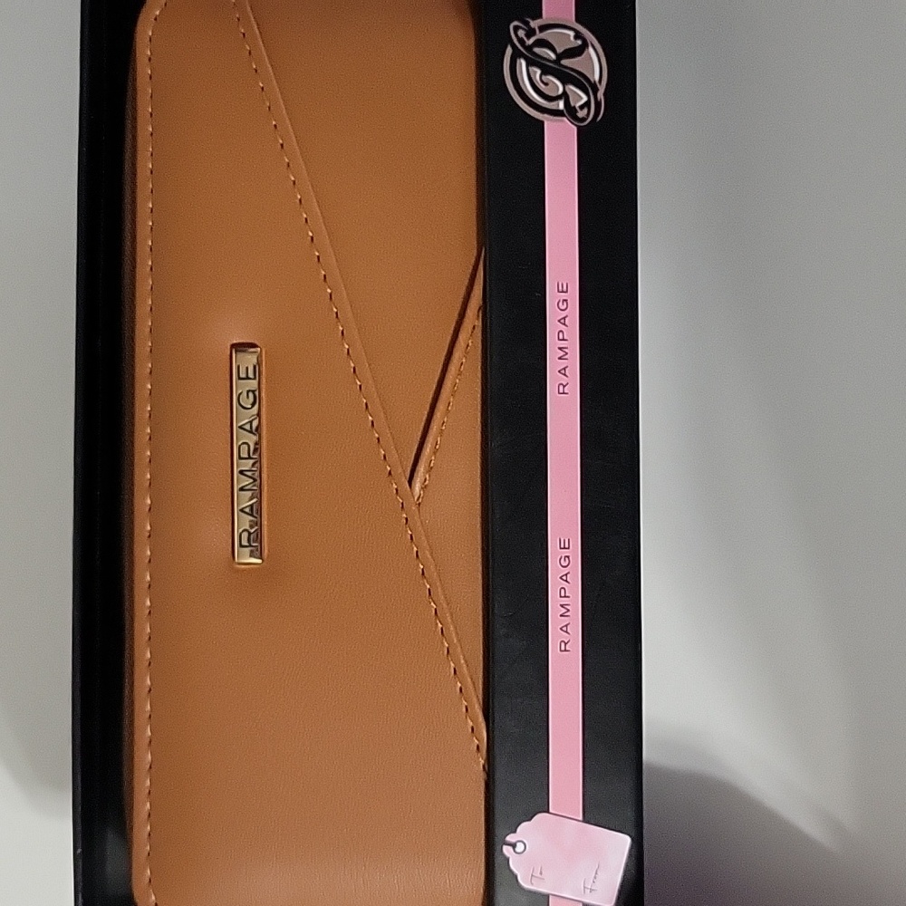 🛑 4 For $10 Rampage zipper Wallet Camel Brown In Gift Box NWT